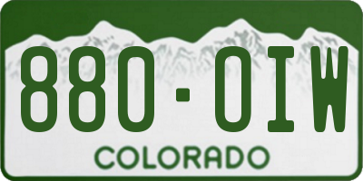 CO license plate 880OIW