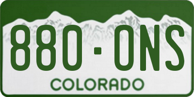 CO license plate 880ONS