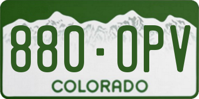 CO license plate 880OPV