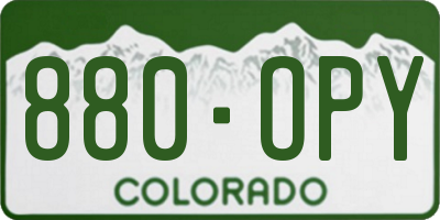 CO license plate 880OPY