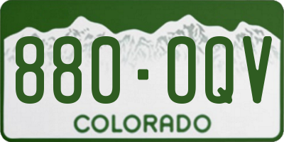 CO license plate 880OQV