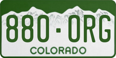 CO license plate 880ORG