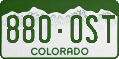 CO license plate 880OST