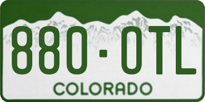 CO license plate 880OTL