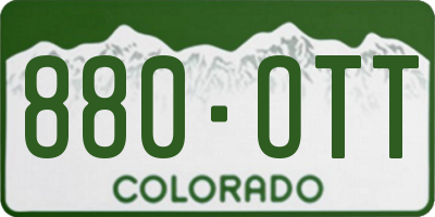 CO license plate 880OTT