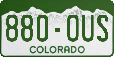 CO license plate 880OUS
