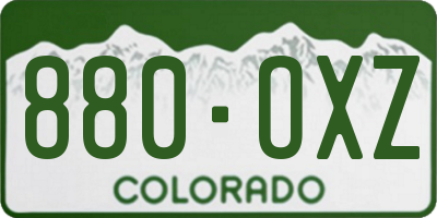 CO license plate 880OXZ