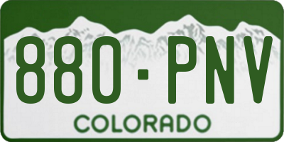 CO license plate 880PNV