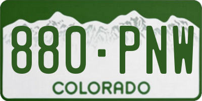 CO license plate 880PNW