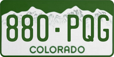 CO license plate 880PQG