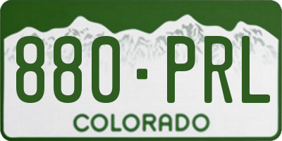 CO license plate 880PRL