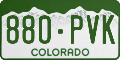 CO license plate 880PVK