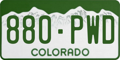 CO license plate 880PWD