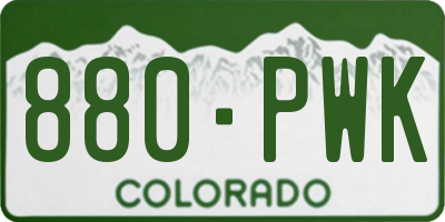 CO license plate 880PWK