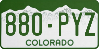 CO license plate 880PYZ