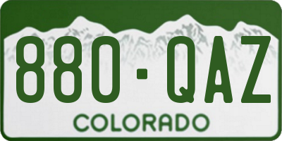 CO license plate 880QAZ