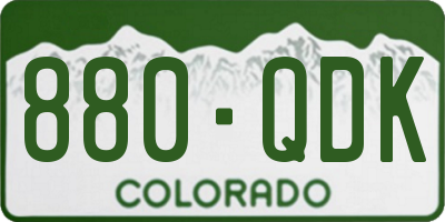 CO license plate 880QDK