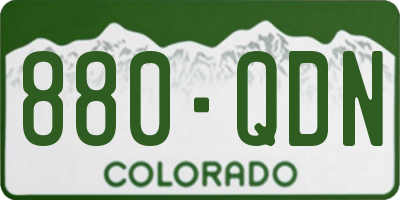 CO license plate 880QDN