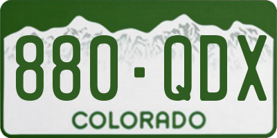 CO license plate 880QDX