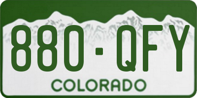 CO license plate 880QFY