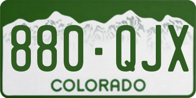 CO license plate 880QJX