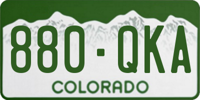 CO license plate 880QKA