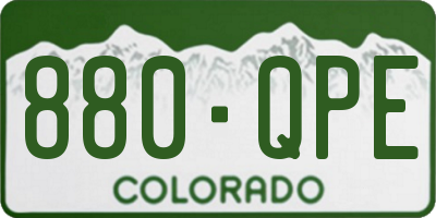 CO license plate 880QPE