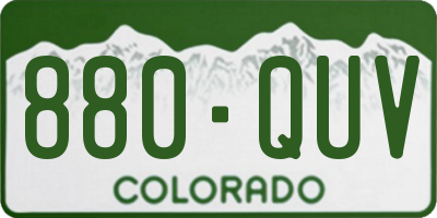 CO license plate 880QUV