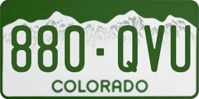 CO license plate 880QVU