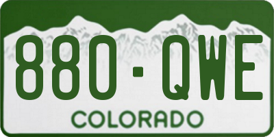 CO license plate 880QWE