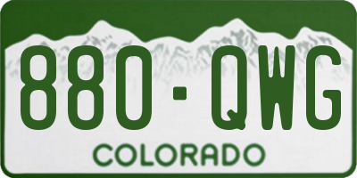 CO license plate 880QWG