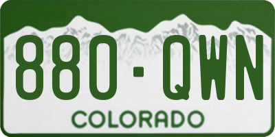 CO license plate 880QWN