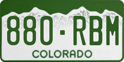 CO license plate 880RBM