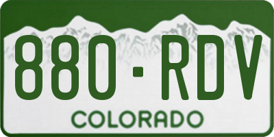 CO license plate 880RDV