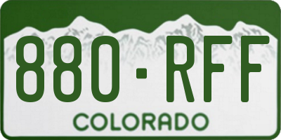 CO license plate 880RFF