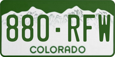 CO license plate 880RFW
