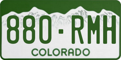 CO license plate 880RMH