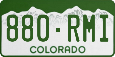 CO license plate 880RMI