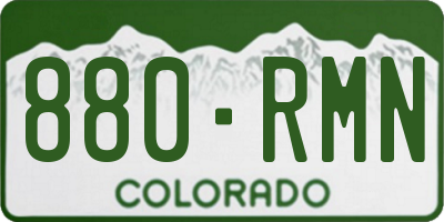 CO license plate 880RMN