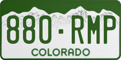 CO license plate 880RMP