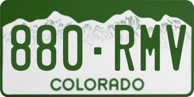 CO license plate 880RMV