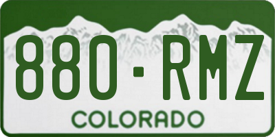 CO license plate 880RMZ