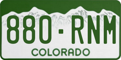 CO license plate 880RNM