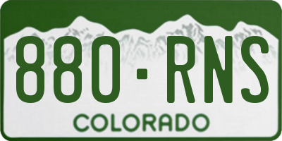 CO license plate 880RNS