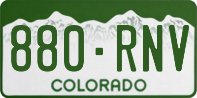 CO license plate 880RNV