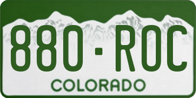 CO license plate 880ROC