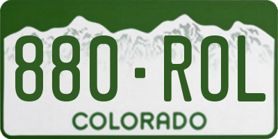 CO license plate 880ROL