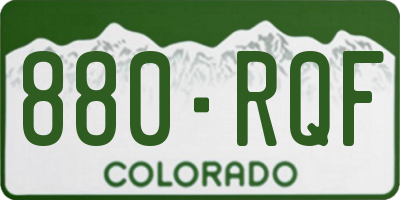 CO license plate 880RQF