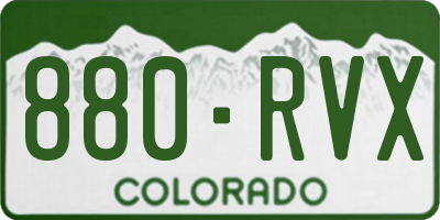 CO license plate 880RVX