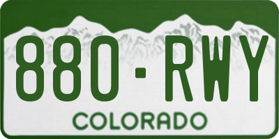 CO license plate 880RWY